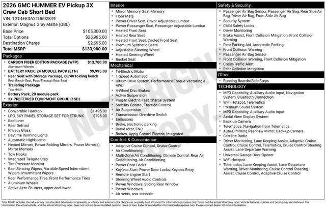 2026 GMC HUMMER EV Pickup 3X