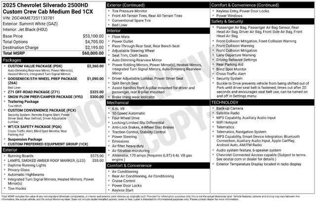 2025 Chevrolet Silverado 2500HD 4WD Crew Cab 159" Custom
