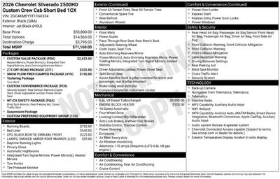 2026 Chevrolet Silverado 2500HD 4WD Crew Cab 159" Custom