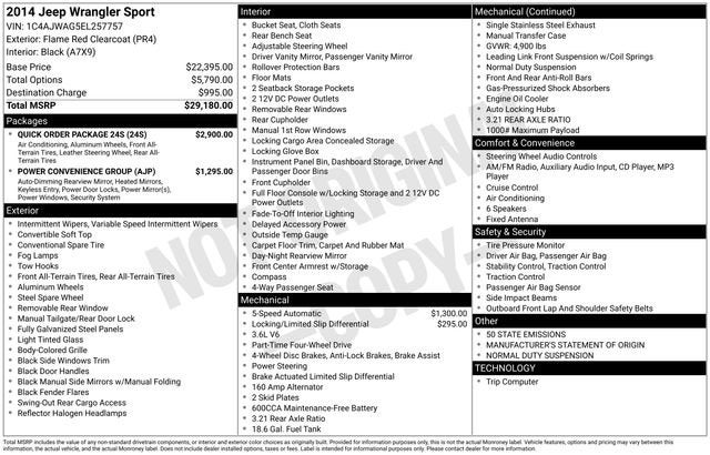 2014 Jeep Wrangler Sport