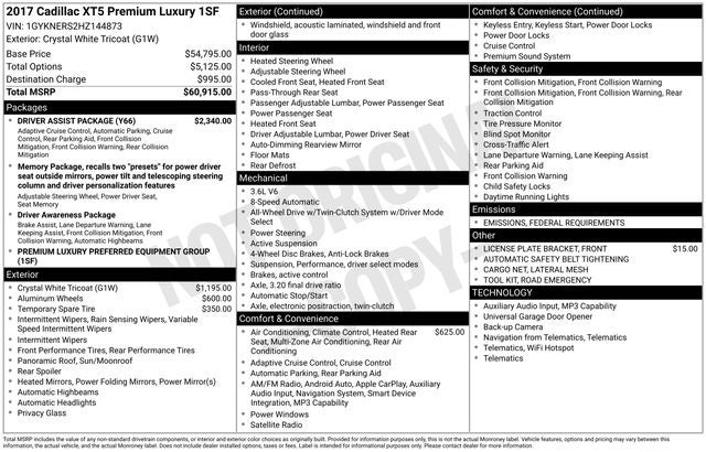 2017 Cadillac XT5 Premium Luxury