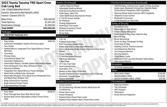 2023 Toyota Tacoma 4WD TRD Sport