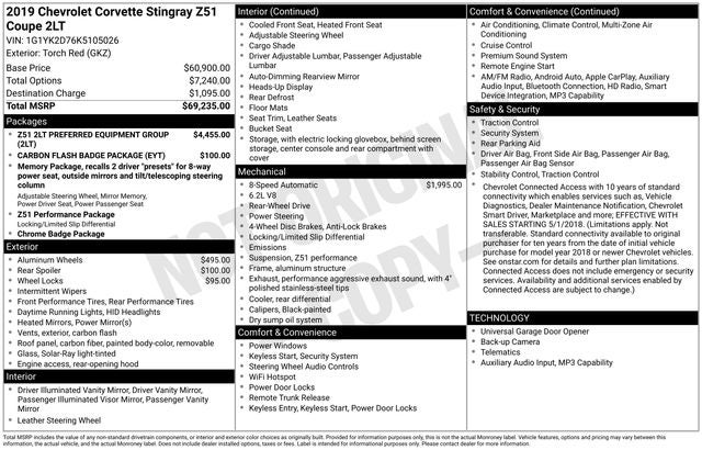 2019 Chevrolet Corvette Z51 2LT