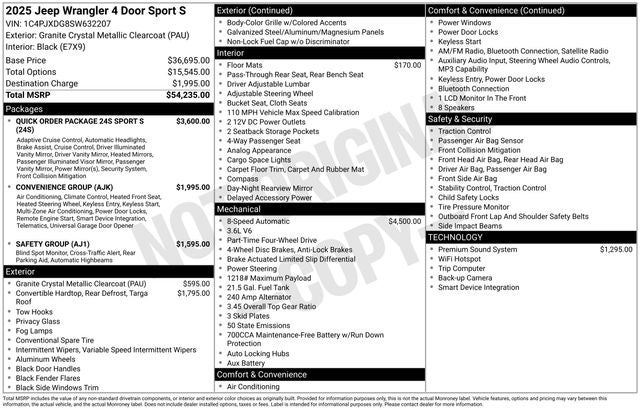 2025 Jeep Wrangler Sport S