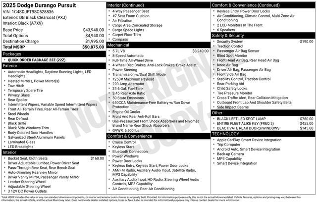 2025 Dodge Durango Pursuit
