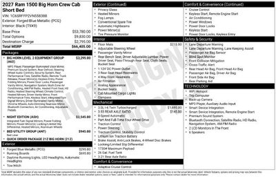 2027 RAM 1500 Big Horn/Lone Star