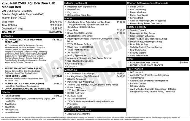 2026 RAM 2500 Big Horn