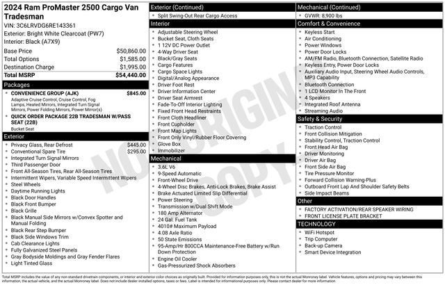 2024 RAM ProMaster 2500 High Roof