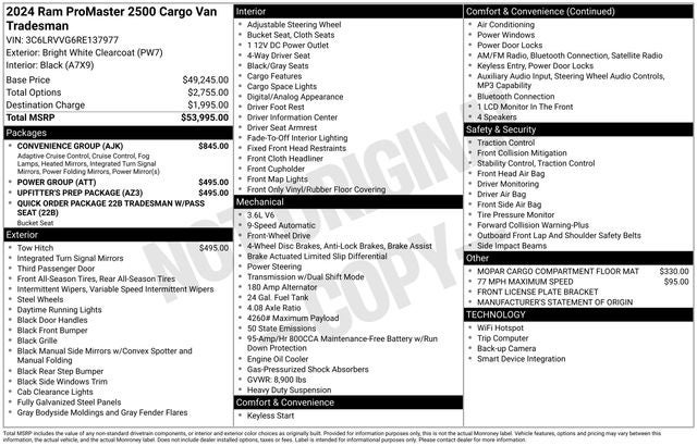 2024 RAM ProMaster 2500 Base