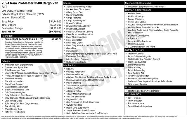 2024 RAM ProMaster 3500 High Roof