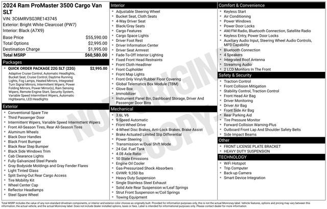 2024 RAM ProMaster 3500 Super High Roof
