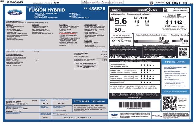 2019 Ford Fusion Hybrid Titanium