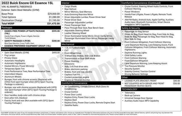 2022 Buick Encore GX Essence