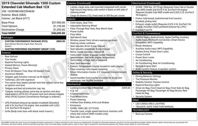 2019 Chevrolet Silverado 1500 Custom