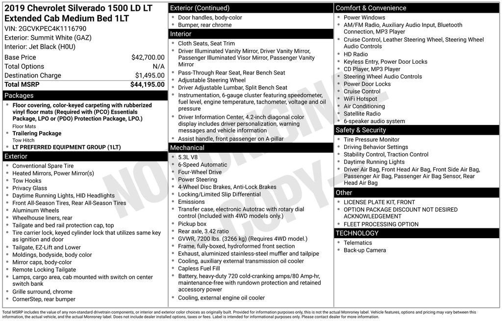 2019 Chevrolet Silverado LD LT