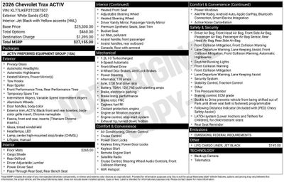 2026 Chevrolet Trax ACTIV