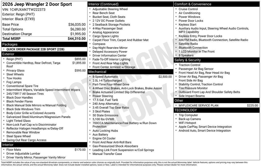 2026 Jeep Wrangler Sport