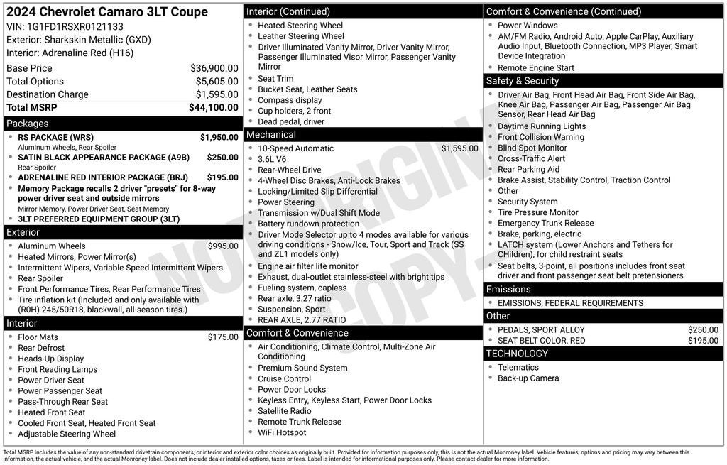 2024 Chevrolet Camaro 3LT