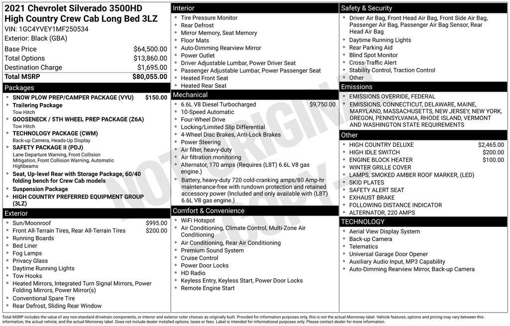 2021 Chevrolet Silverado 3500 HD High Country DRW