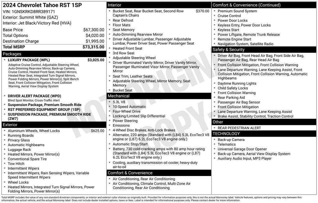 2024 Chevrolet Tahoe RST