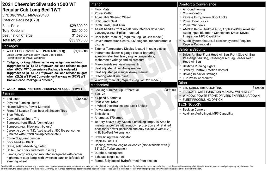 2021 Chevrolet Silverado 1500 Work Truck