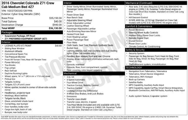 2016 Chevrolet Colorado 4WD Z71