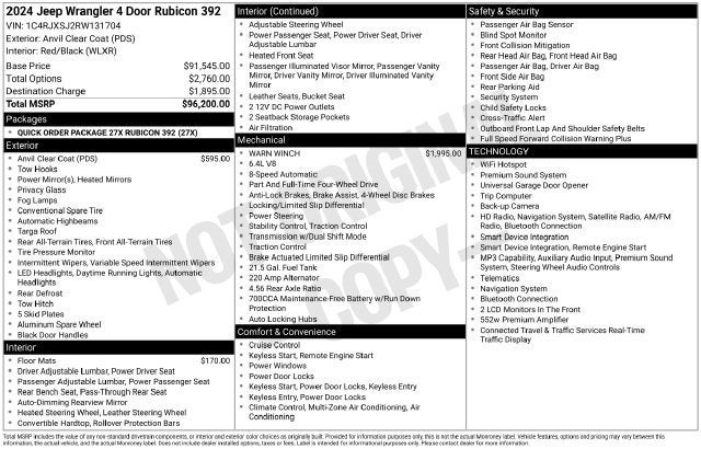 2024 Jeep Wrangler Rubicon 392