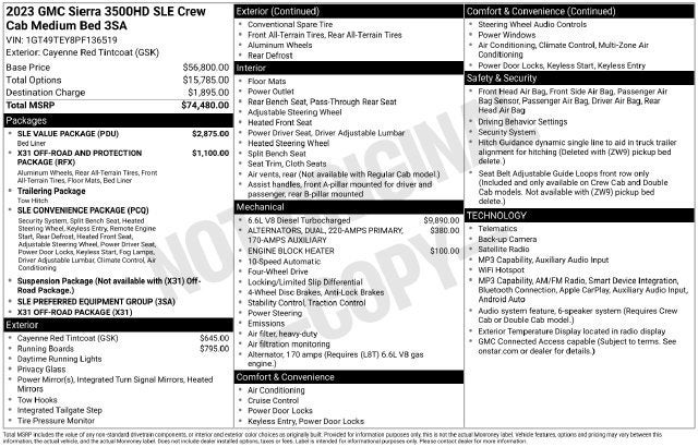 2023 GMC Sierra 3500 HD SLE