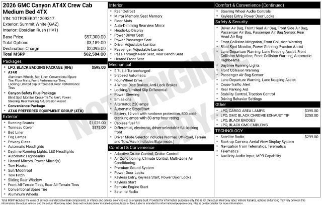 2026 GMC Canyon AT4X