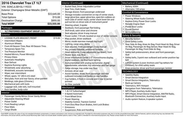 2016 Chevrolet Trax LT